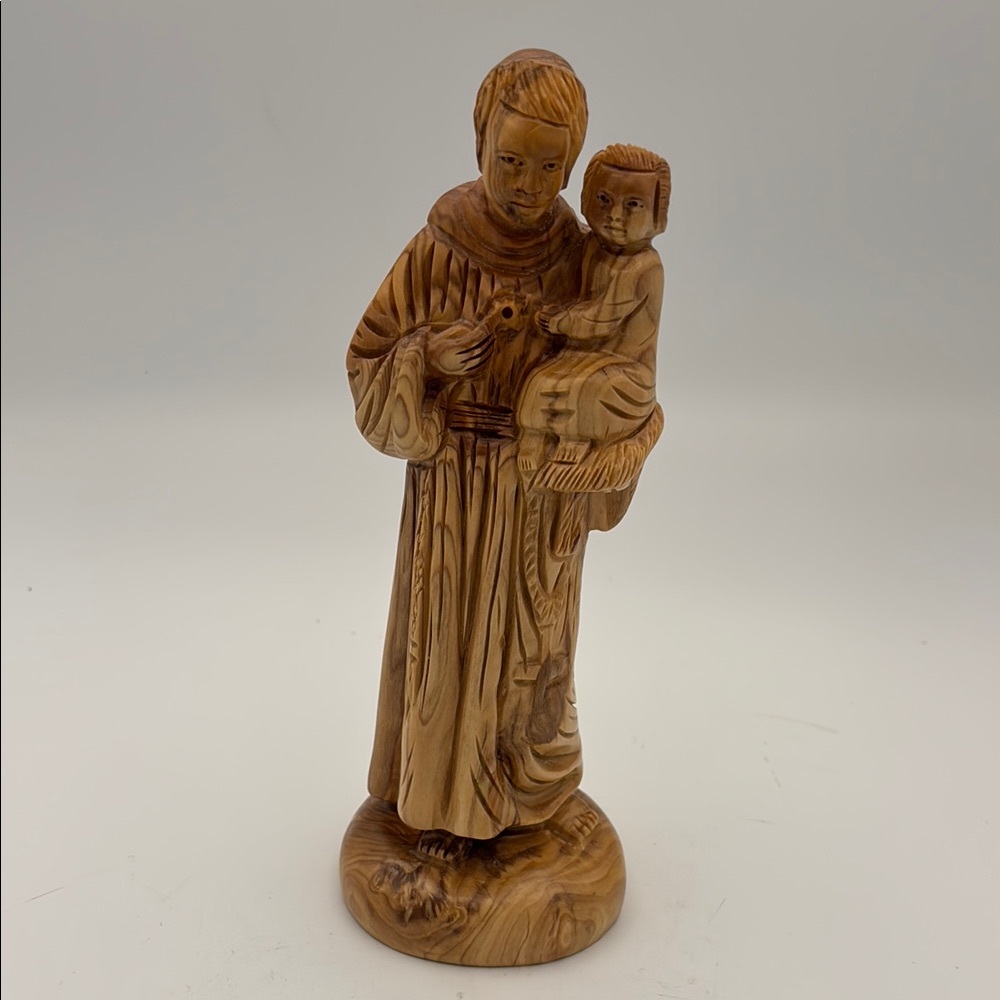 VTG St. Anthony of Pauda Holy‎ Land Olive Wood Statue